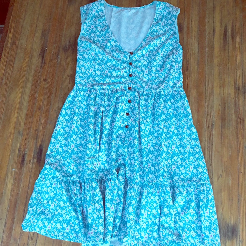 Teal floral sundress